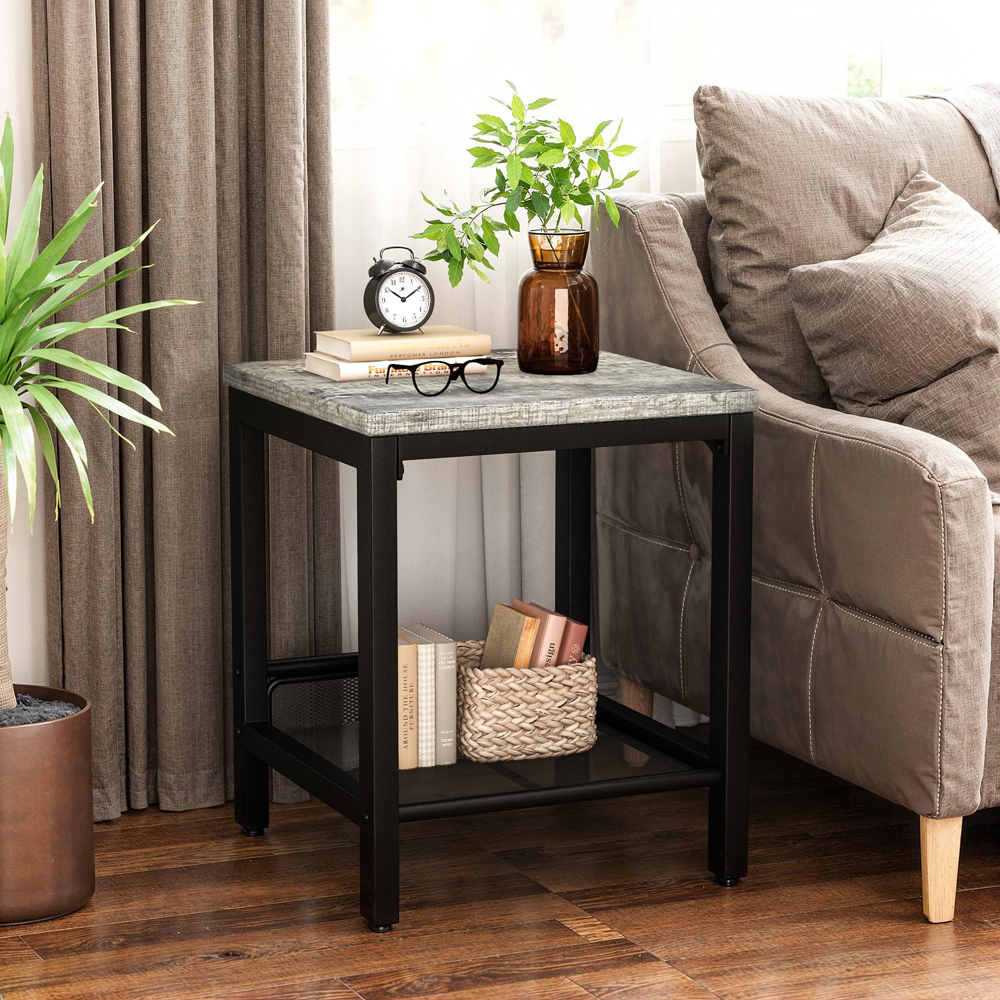 Industrial 3-Piece Coffee Table Set with 2 End Tables