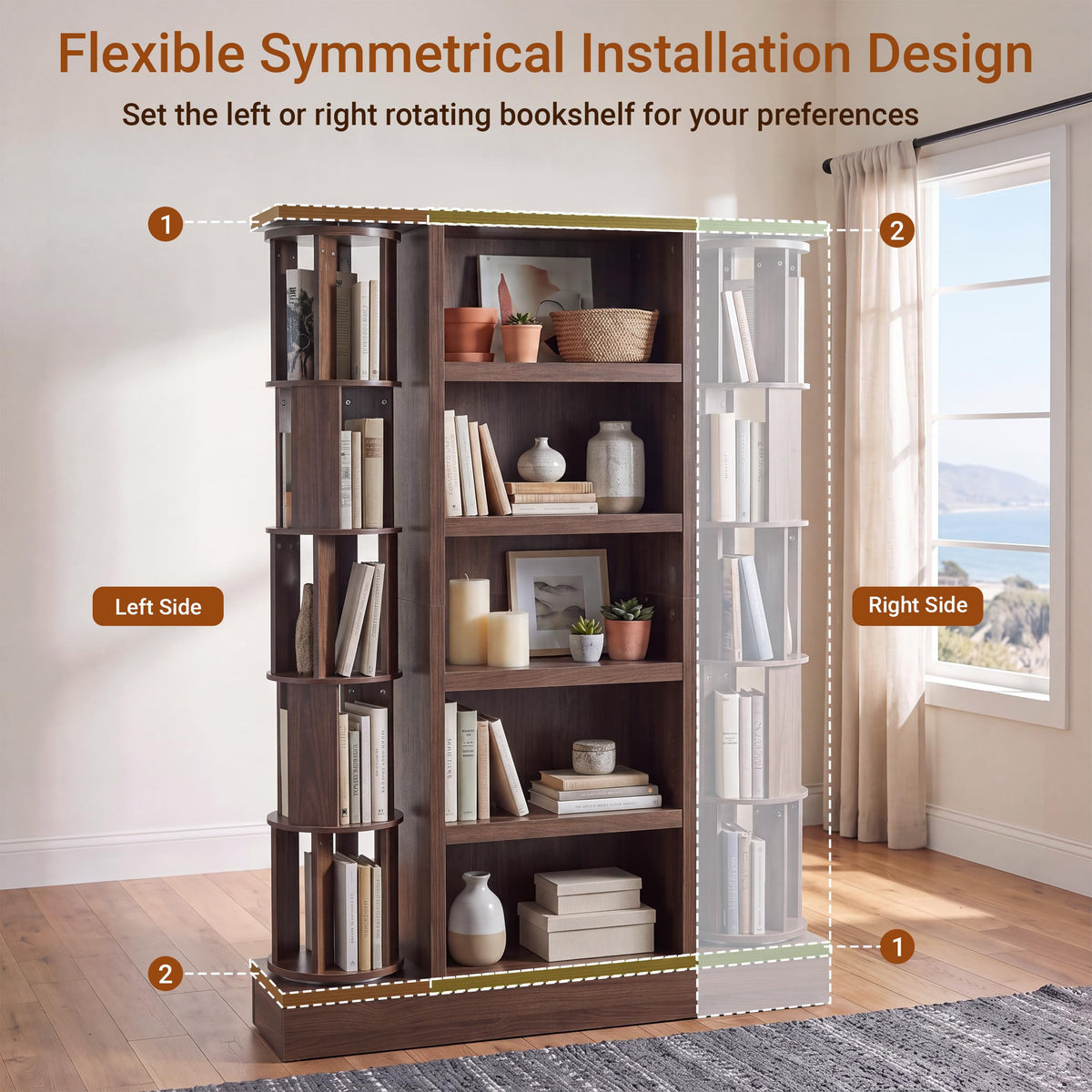 5-Tier Rotating Bookcase