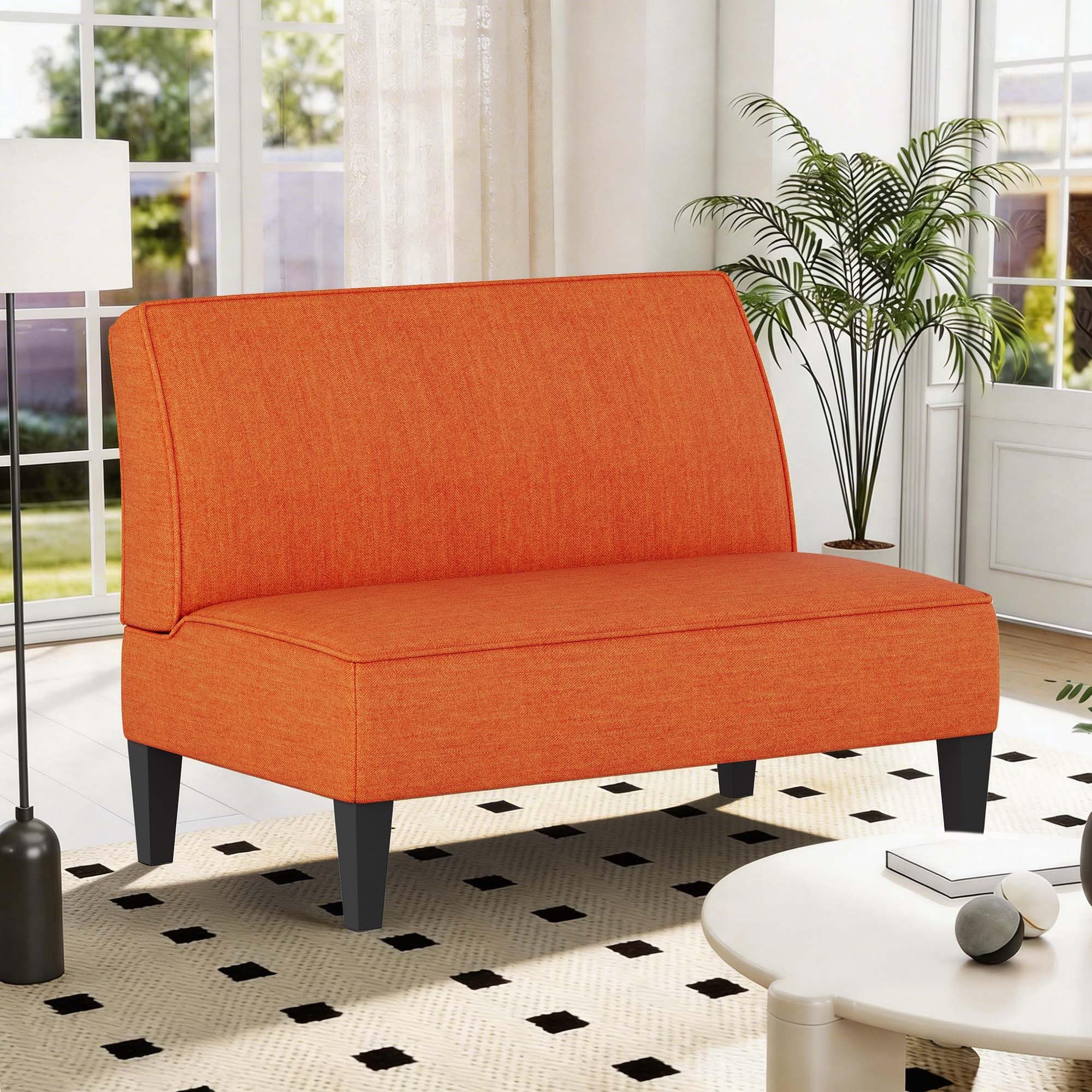 Mid-Century Modern Loveseat with Back