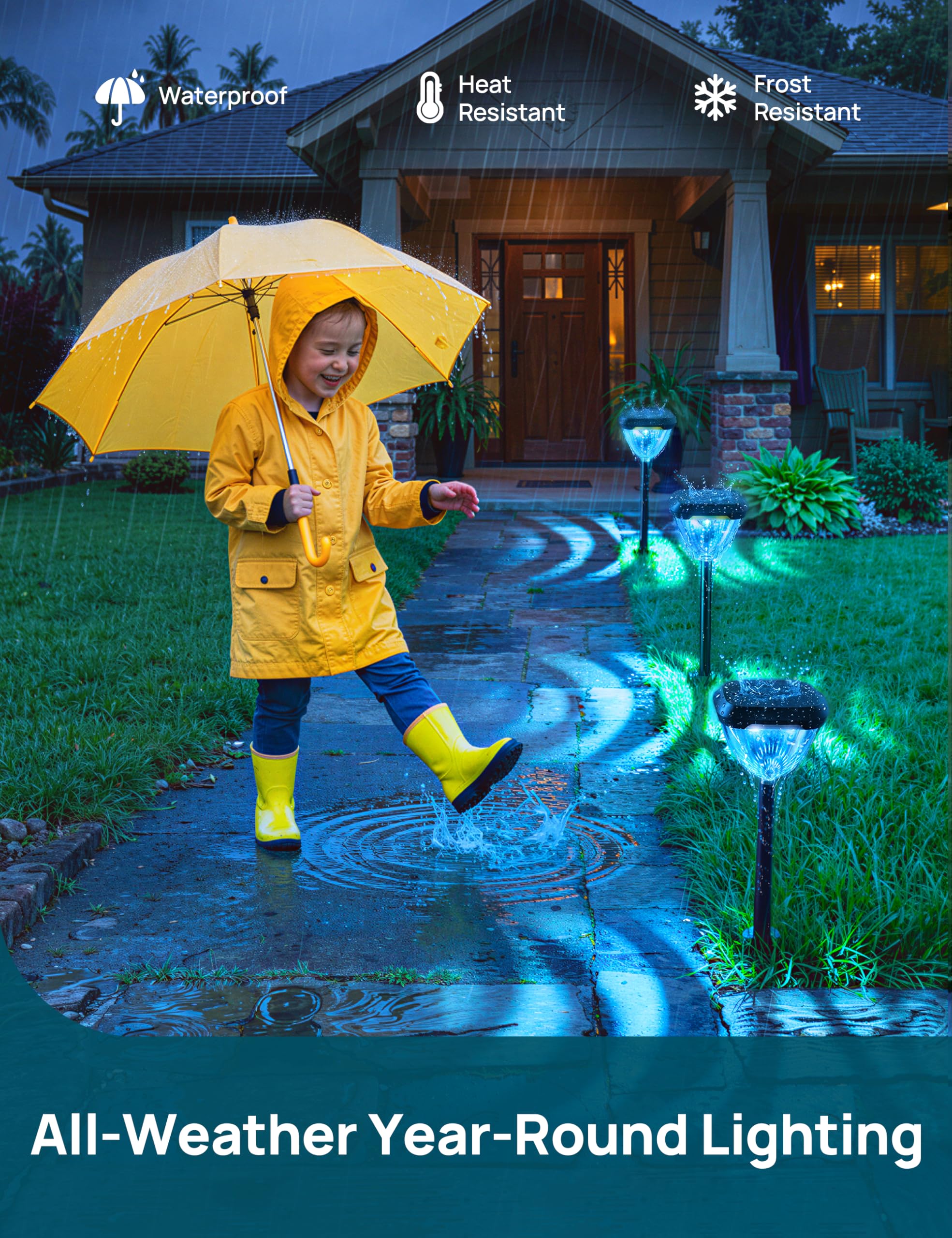 Smart Solar Pathway Lights with App Control
