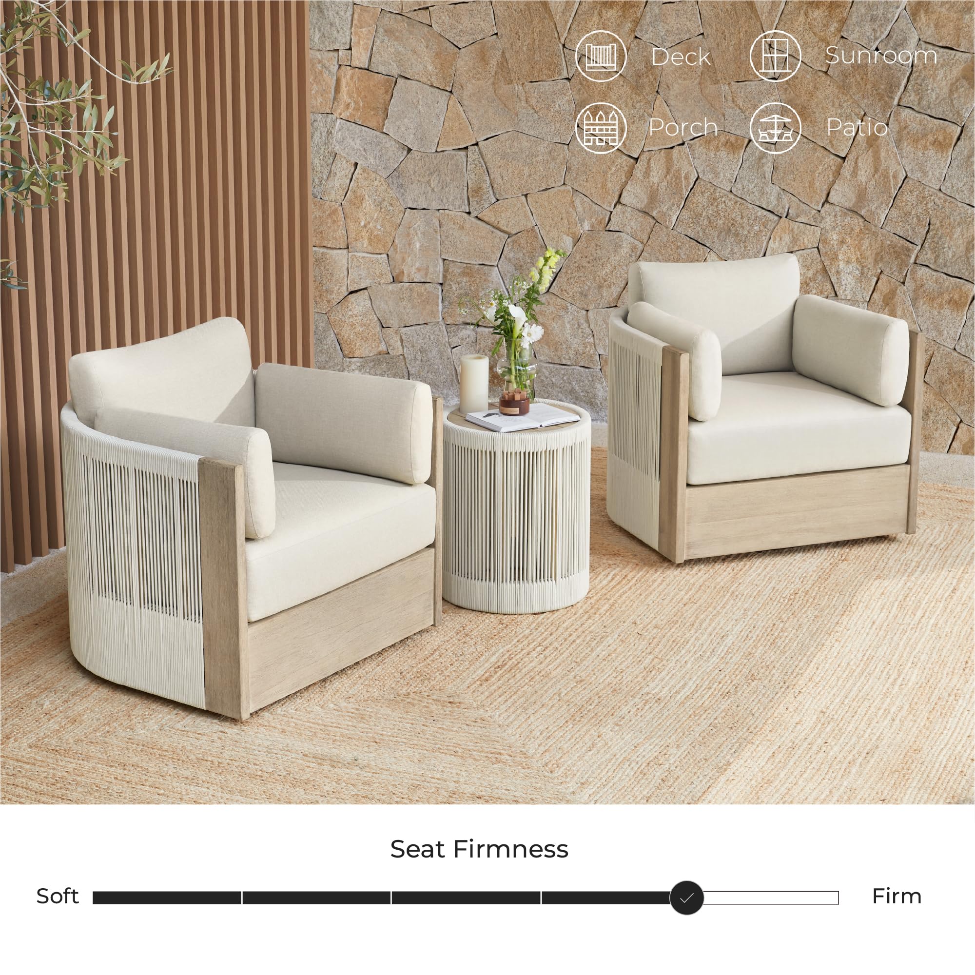 Boho Outdoor Swivel Patio Bistro Set
