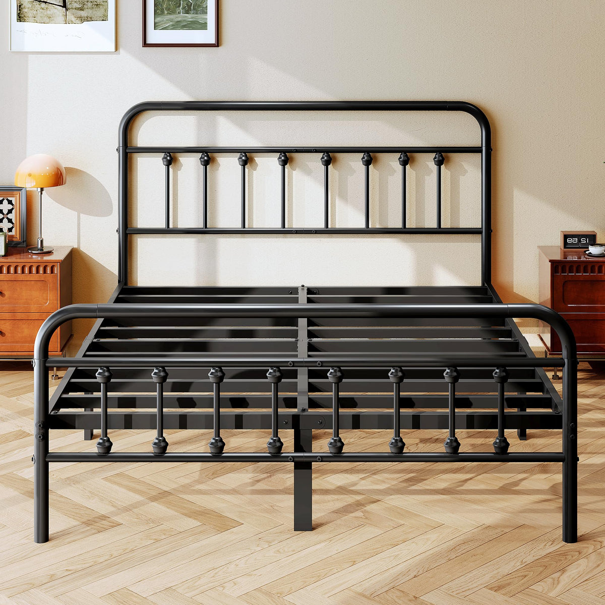 King Metal Platform Bed Frame