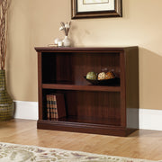 Sauder Palladia Library with Doors/Book Shelf Miscellaneous Storage 2-Shelf Bookcase, Select Cherry Finish