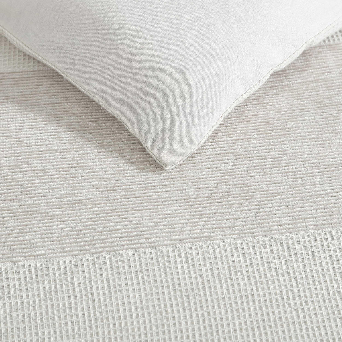 King Chenille Waffle Stripe Comforter Set