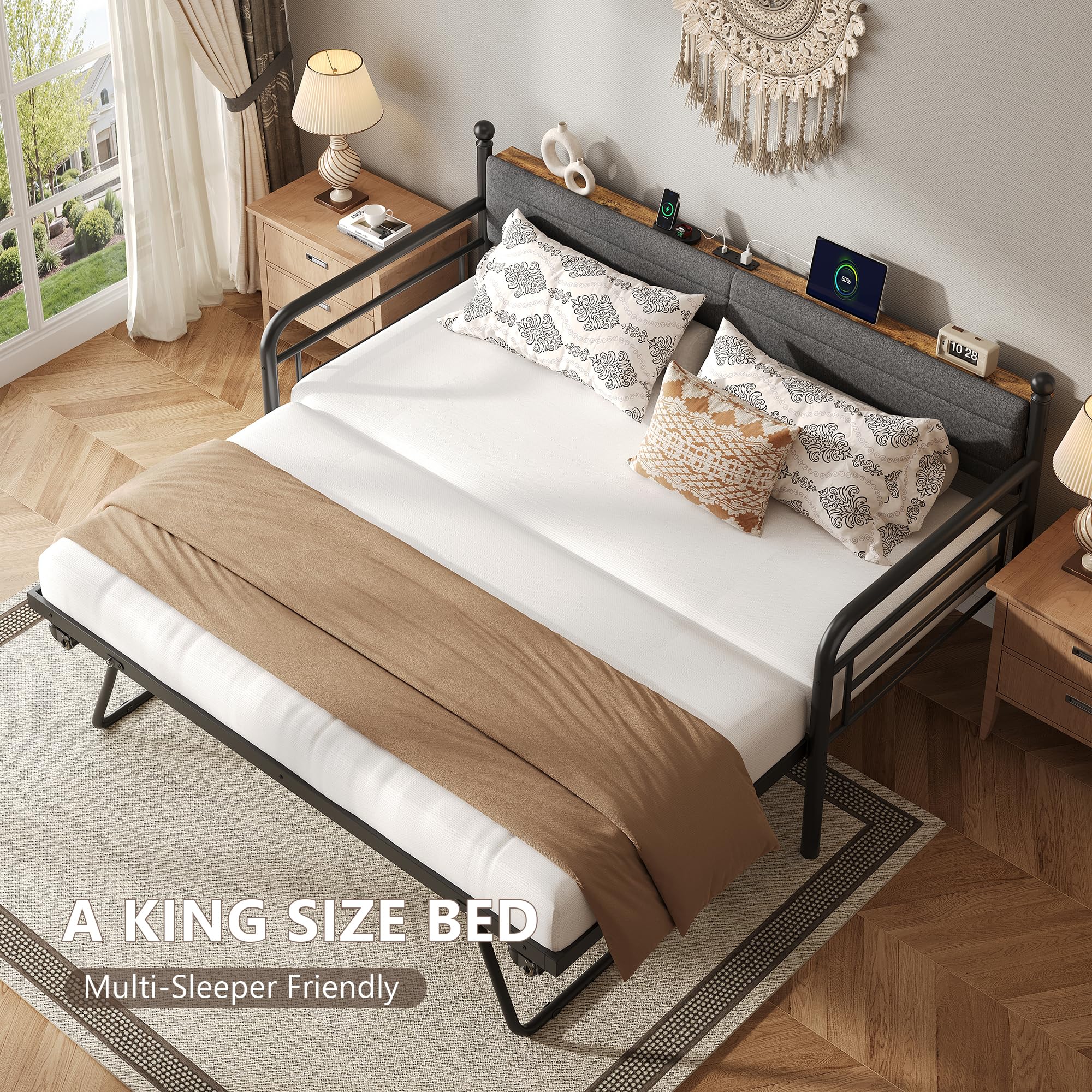 Twin to King Daybed with Pop-Up Trundle