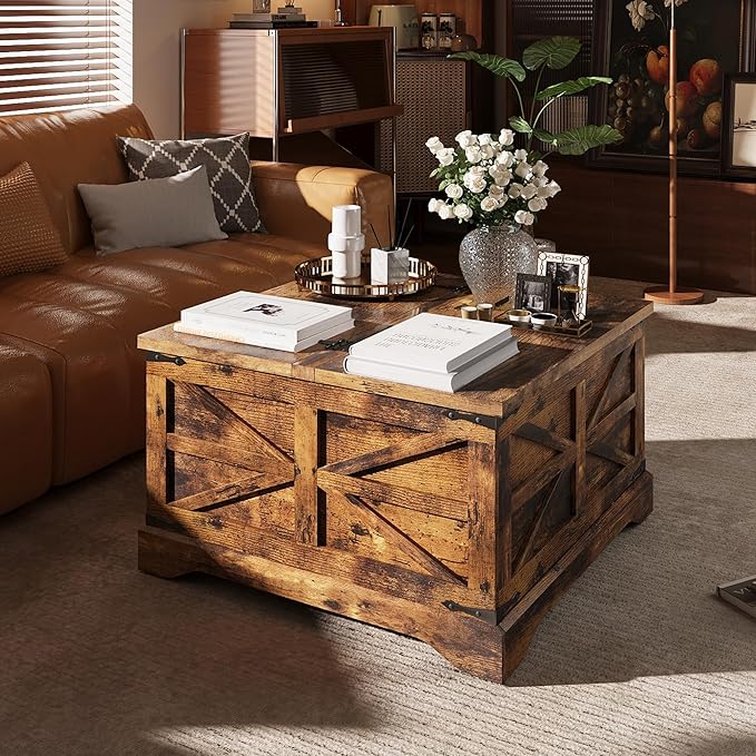 Farmhouse Lift-Top Coffee Table with Storage