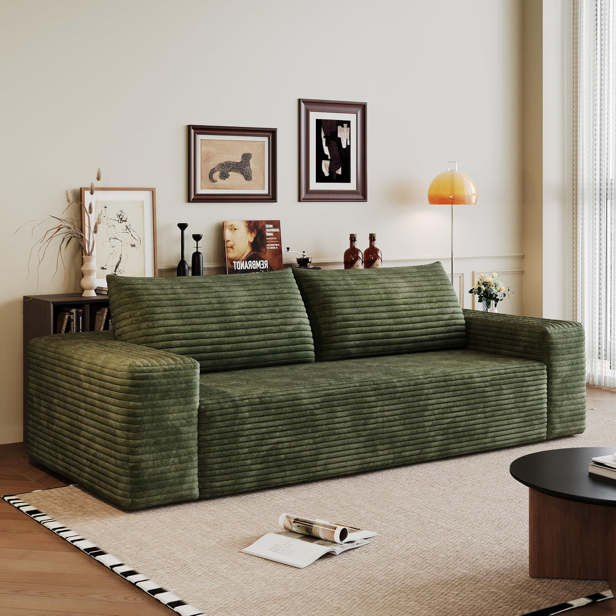 Corduroy Foam Loveseat