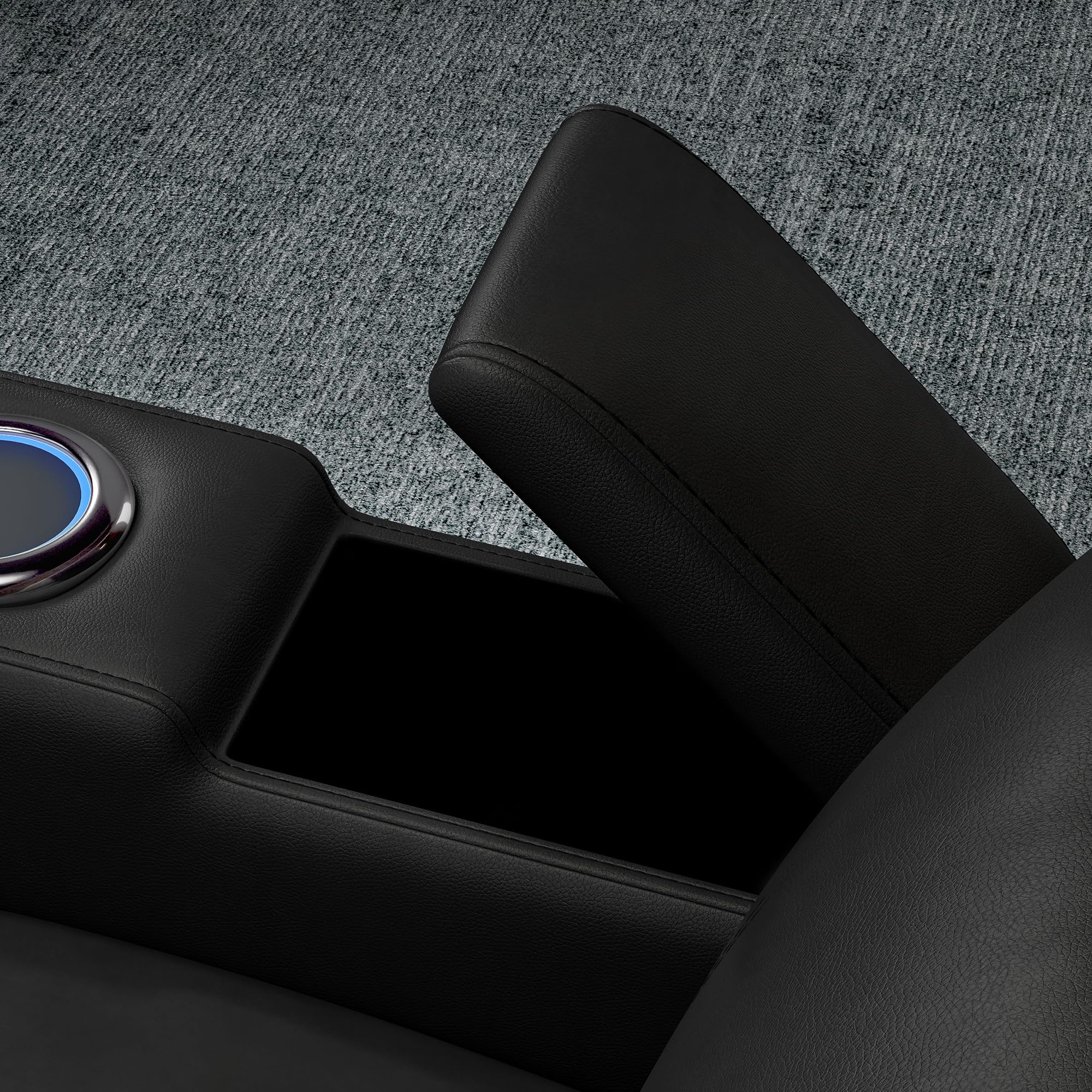 Valencia 2025 Verona Power Headrest Home Theater Seating – Top Grain Nappa Leather 9000 – Power Adjustable Headrest, USB-C Fast Charging, LED Cup Holders (Row of 3, Black)