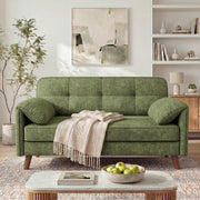 Chenille Loveseat with Storage Pockets