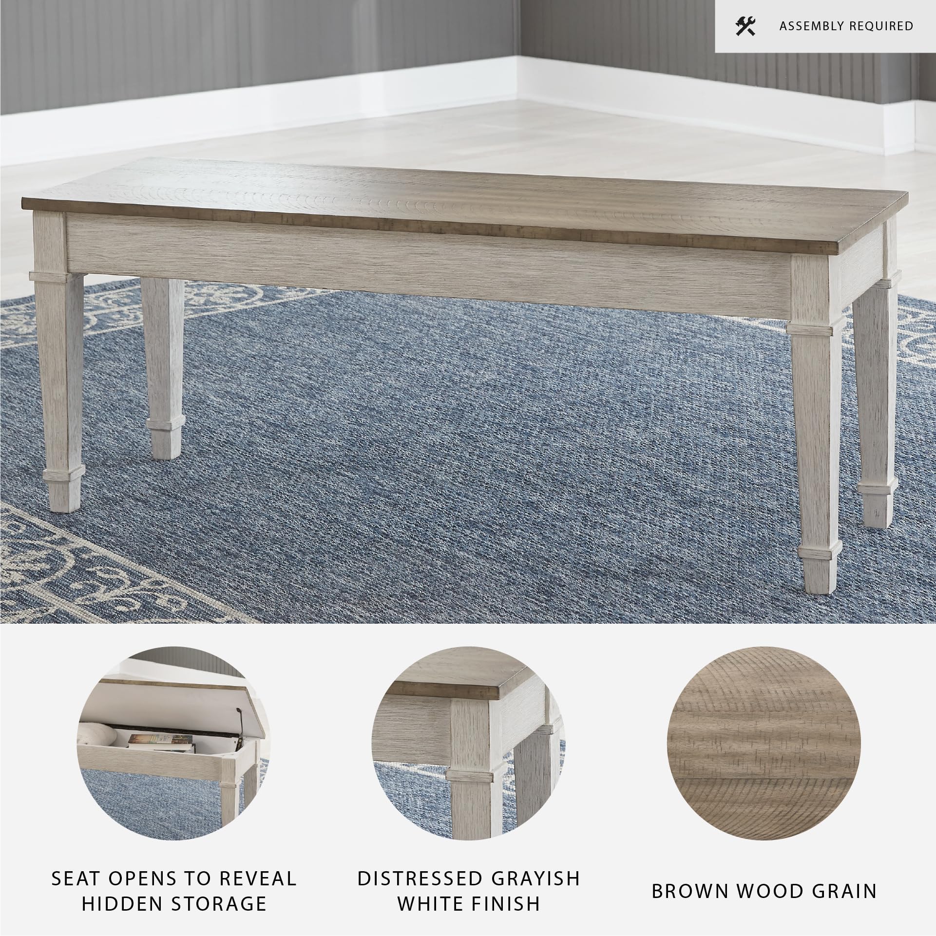Farmhouse Storage Bench with Hidden Storage