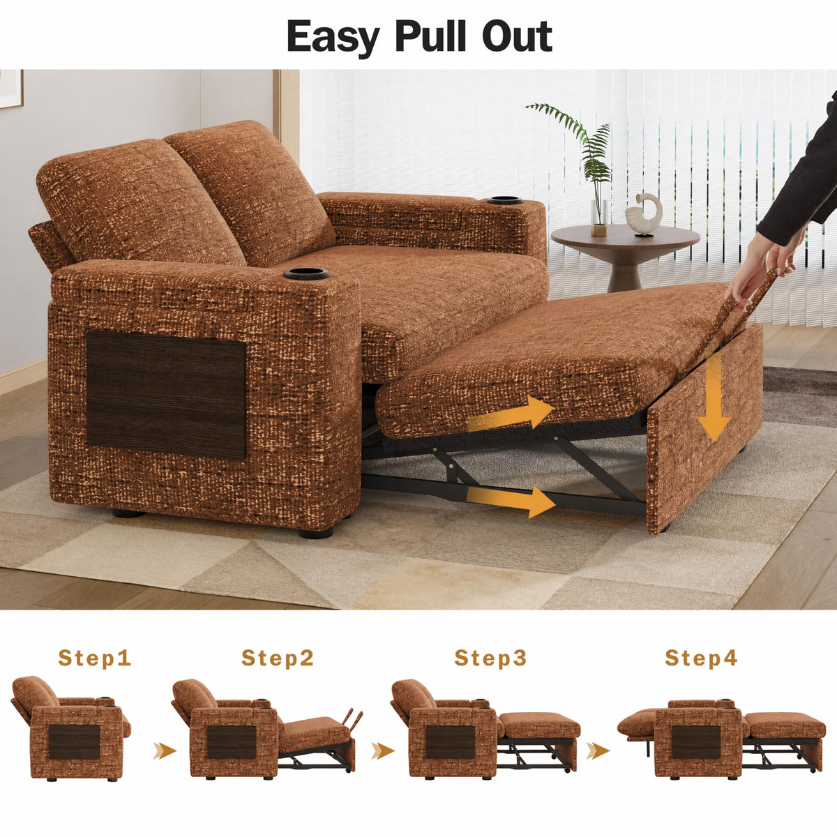 Chenille Sleeper Loveseat