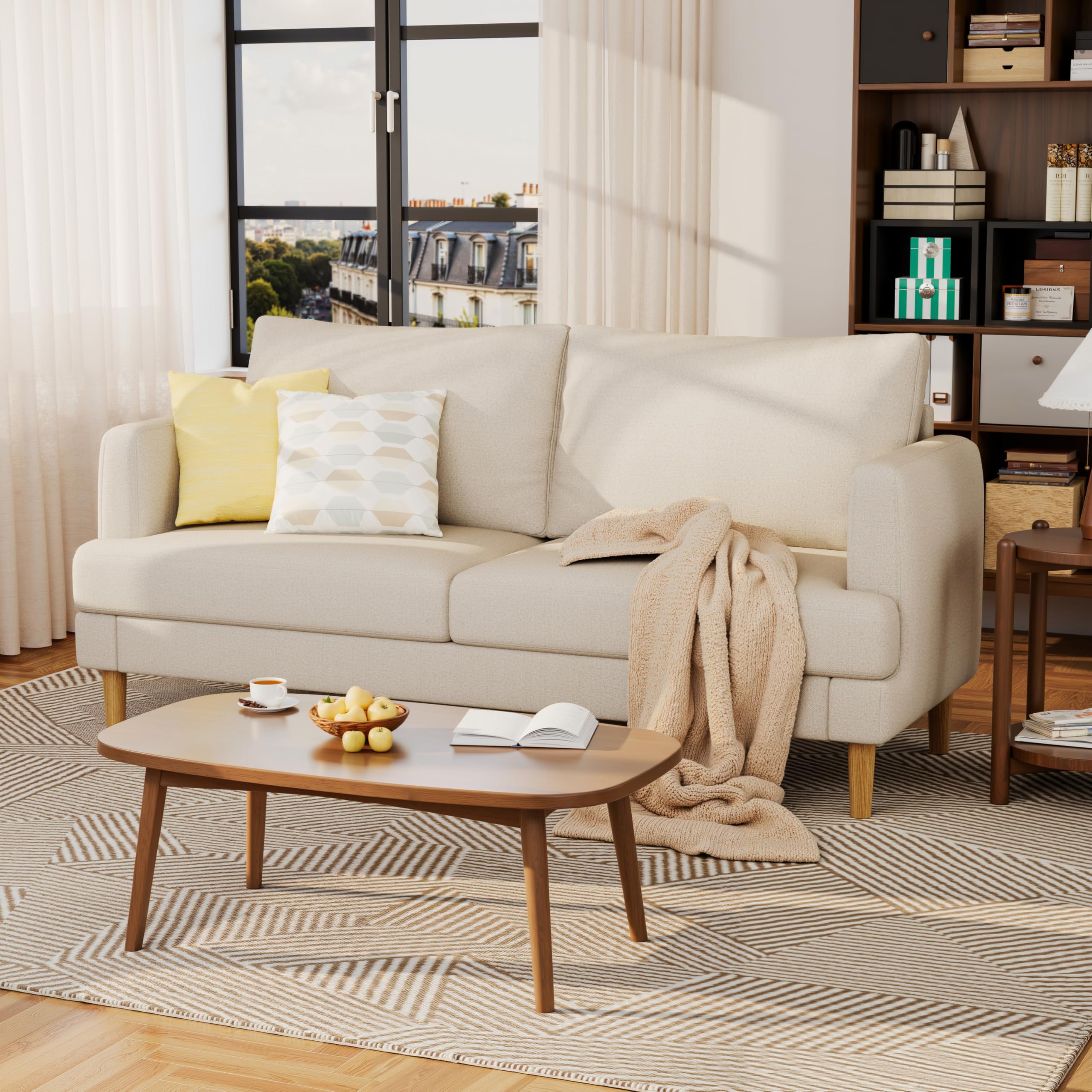 70" Deep Seat Loveseat Sofa with USB-C Ports
