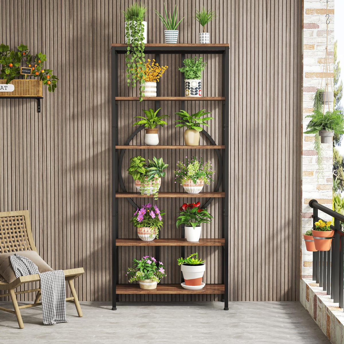 6-Tier Rustic Bookshelf
