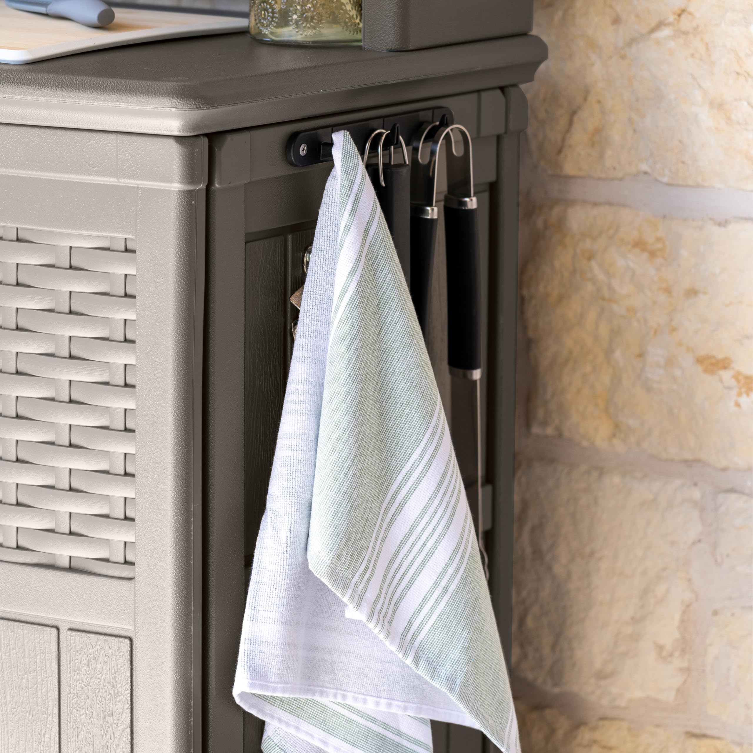 Outdoor Prep Station with Storage Cabinet
