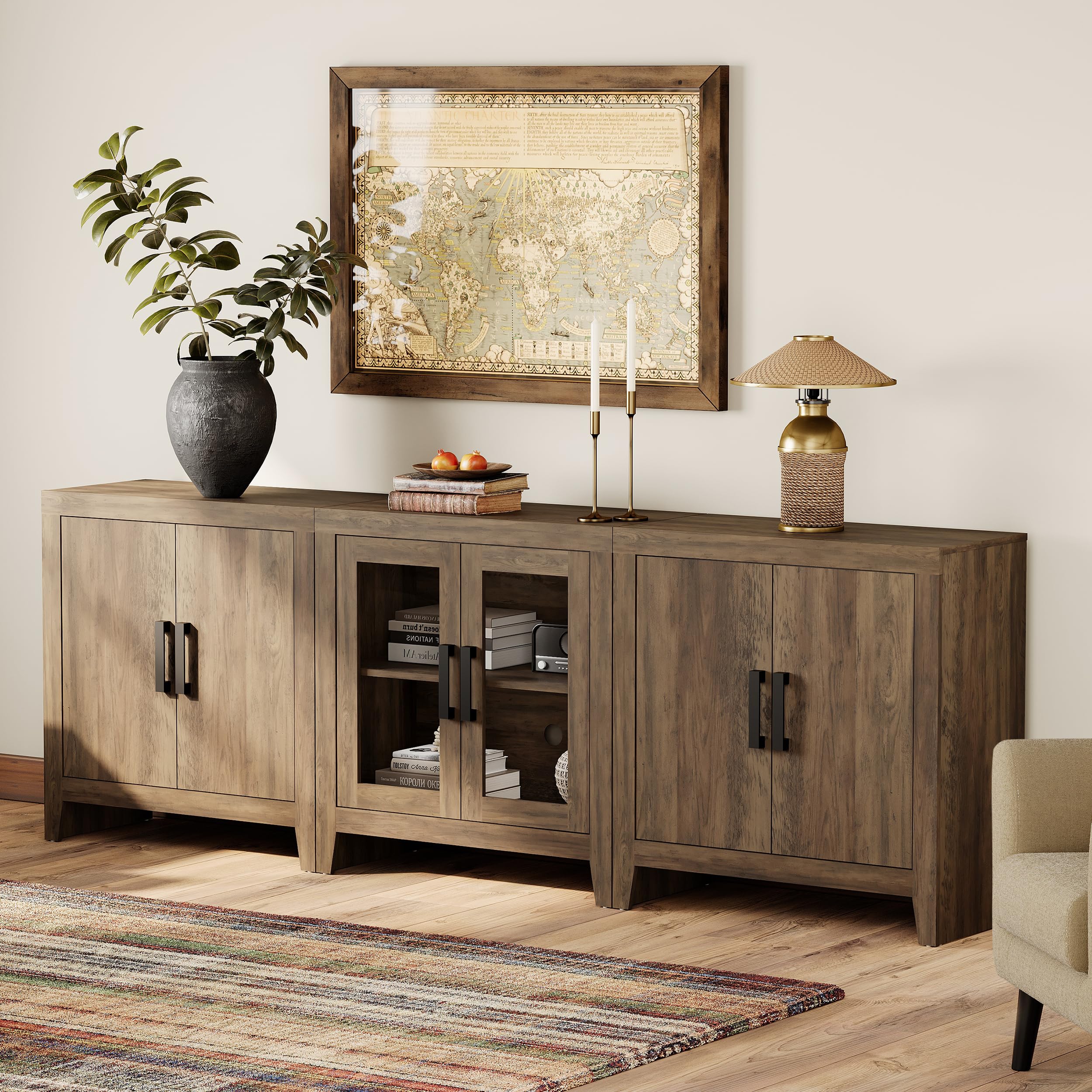 3-Piece Modular Farmhouse TV Stand