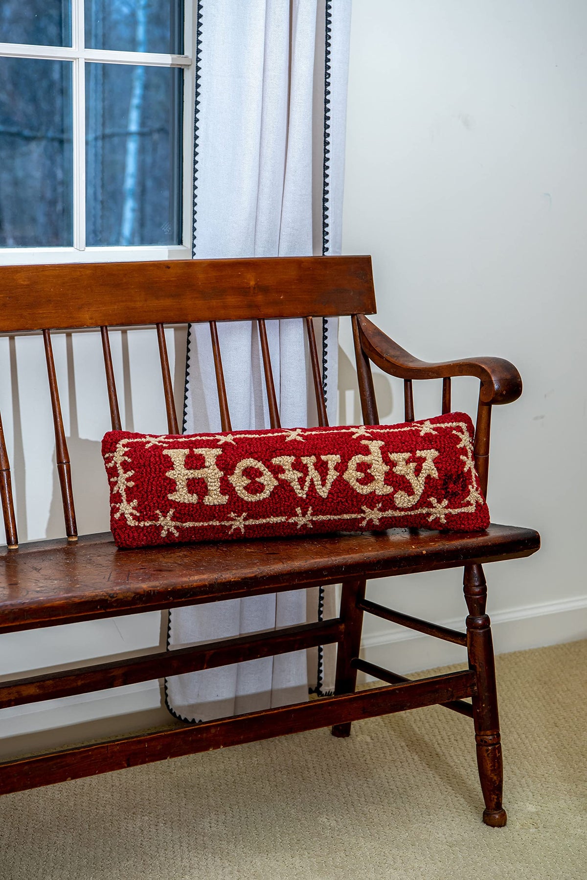 Chandler 4 Corners Howdy Hand-Hooked Decorative Wool Pillow