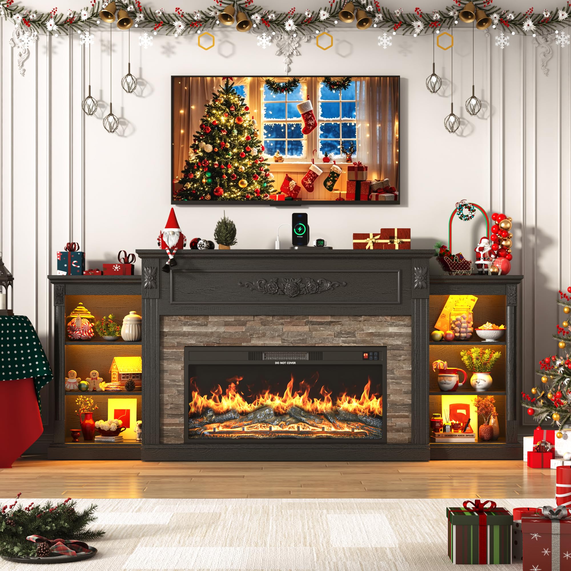 85" Electric Fireplace TV Stand with 36" Firebox