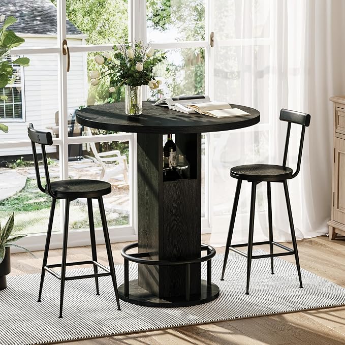 3-Piece Round Bar Table Set