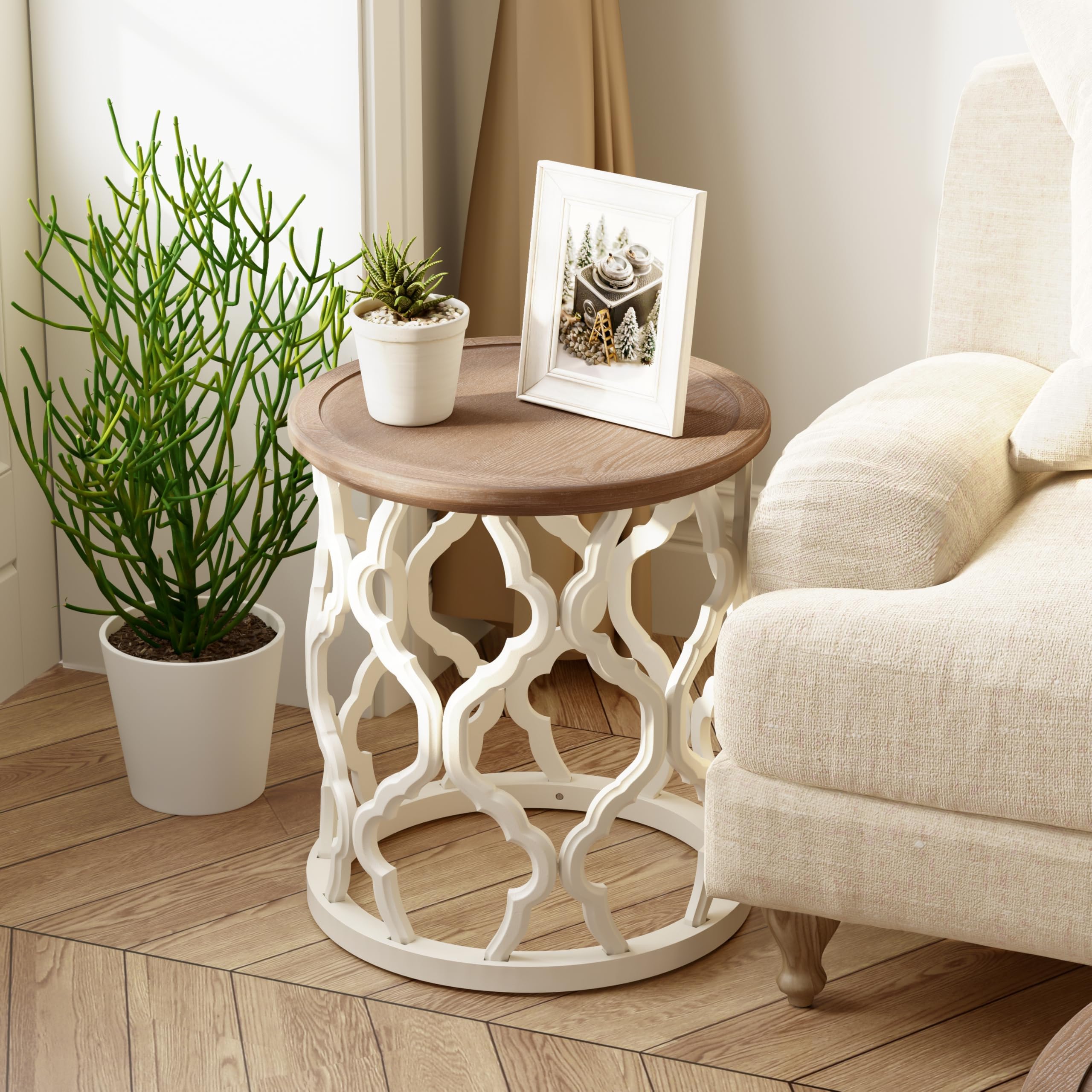 Round Farmhouse End & Coffee Table Set