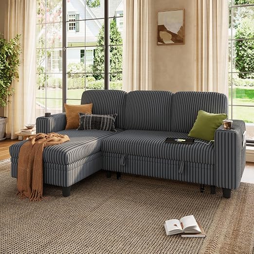 Corduroy Pull-Out Loveseat