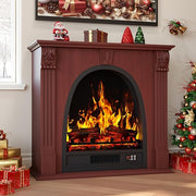 Black Electric Fireplace with Mantel