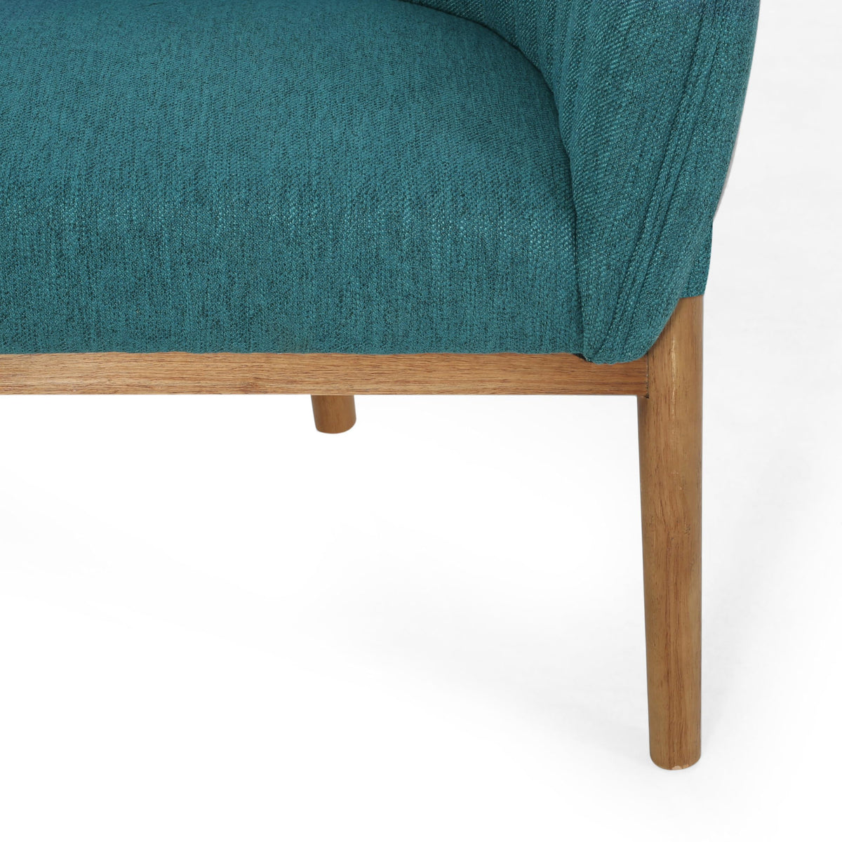 Teal Channel-Stitched Loveseat