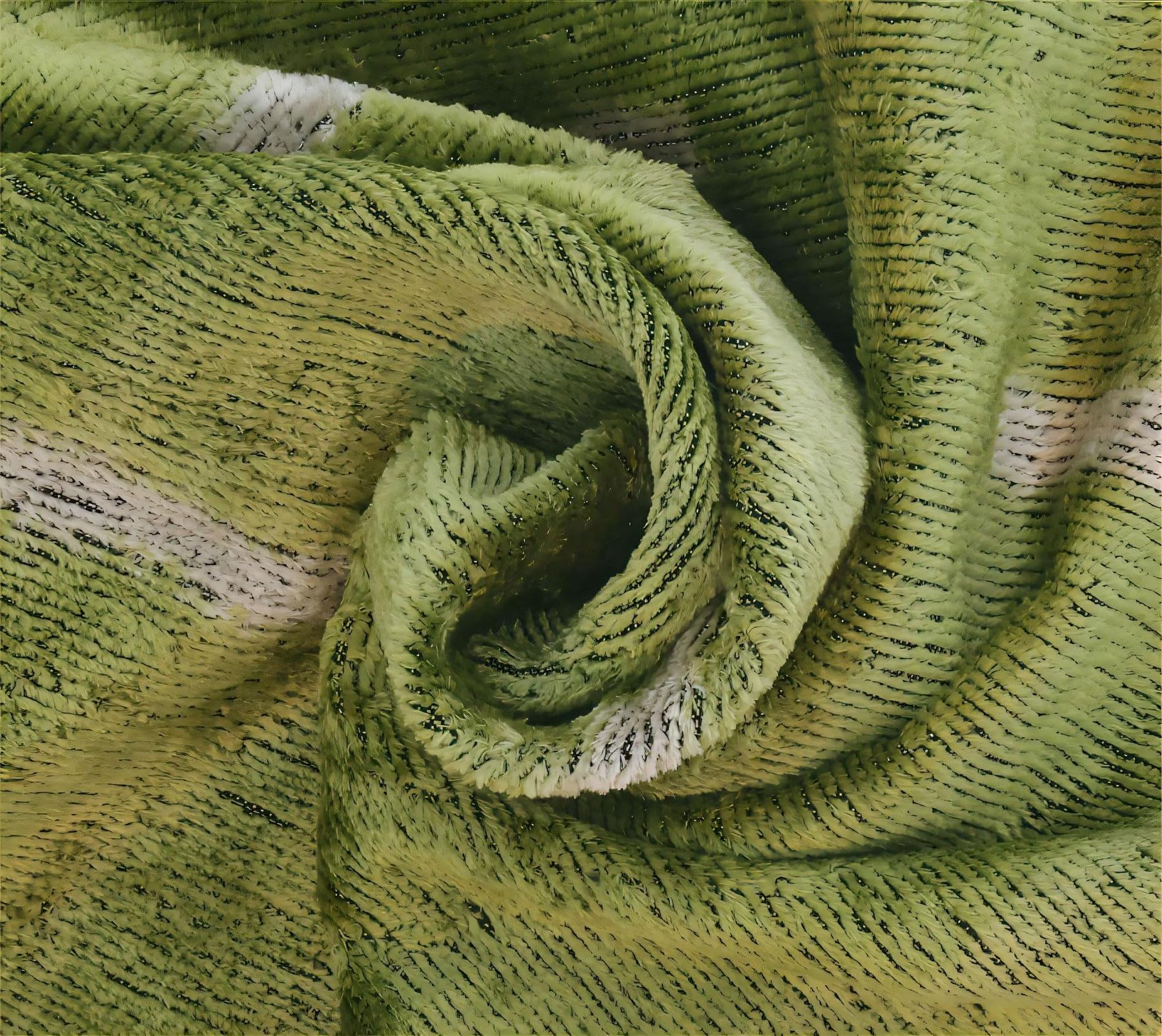 CANVELLO Handmade Velvet Throw Pillow with Green Abstract Design - Luxurious 20x20 Inch Square Cushion with Premium Down Feather Insert - Modern Home Décor Accent
