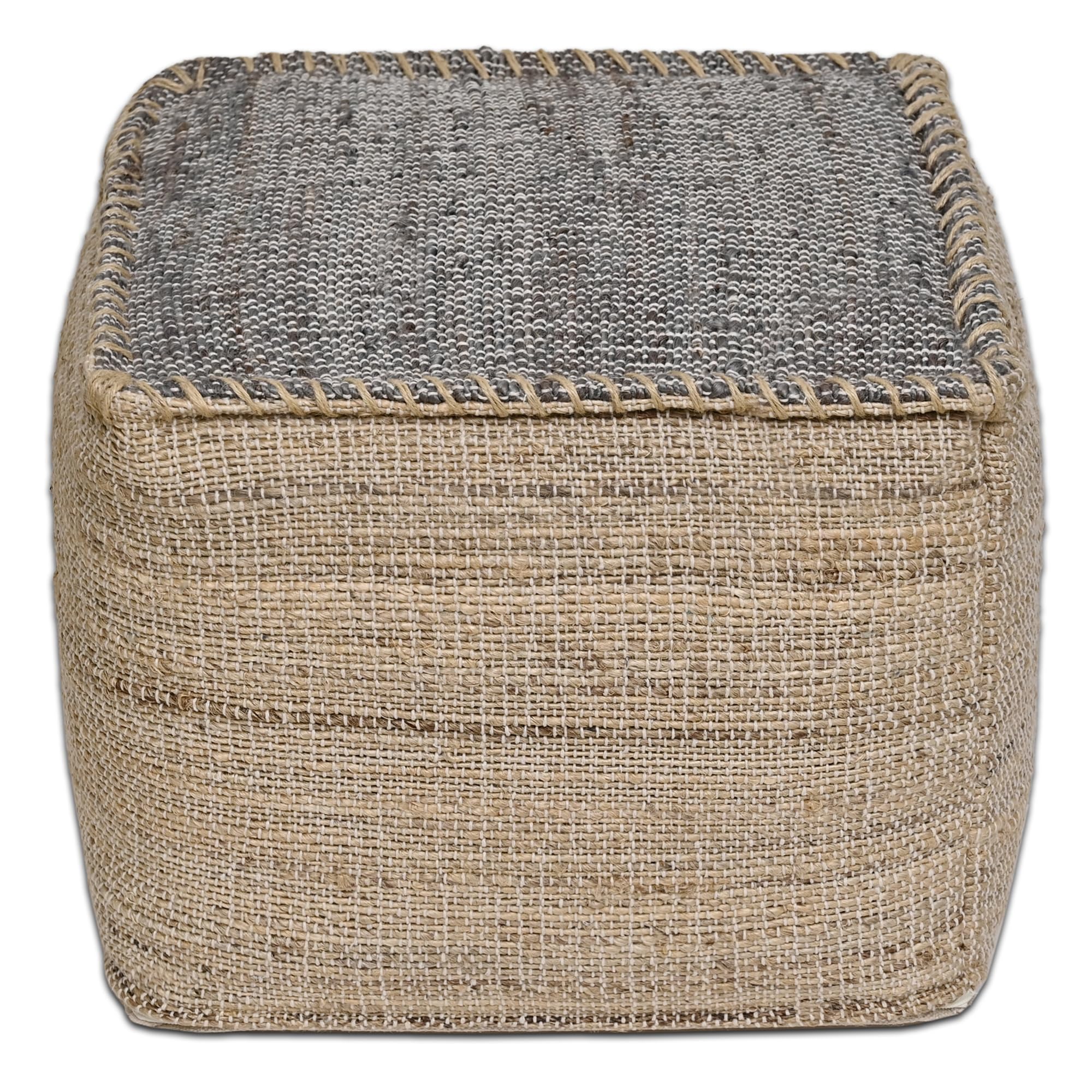 Jute Cotton Pouf Ottoman