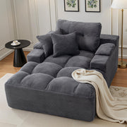 spanspace Oversized Chaise Lounge Chair Indoor, Plush Sleeper Sofa Couch Reading Chairs with Throw Pillows and Removable Armrest Pads for Living Room, No Assembly Required