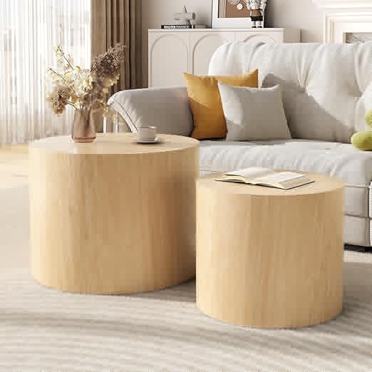 Round Nesting Coffee Table Set of 2