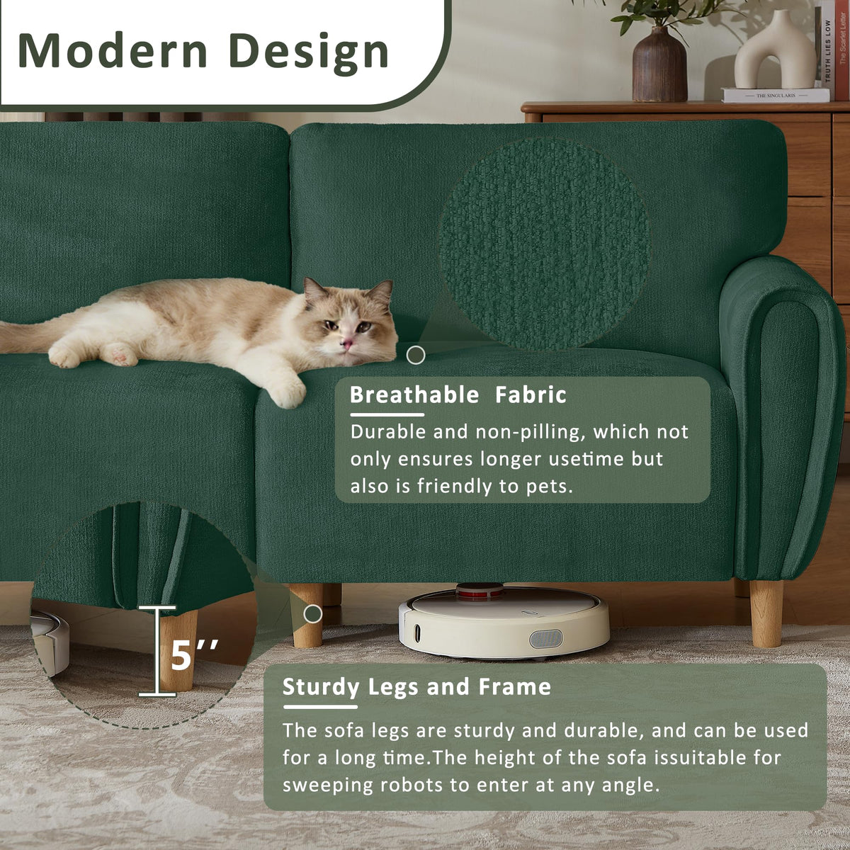Chenille Loveseat Sofa