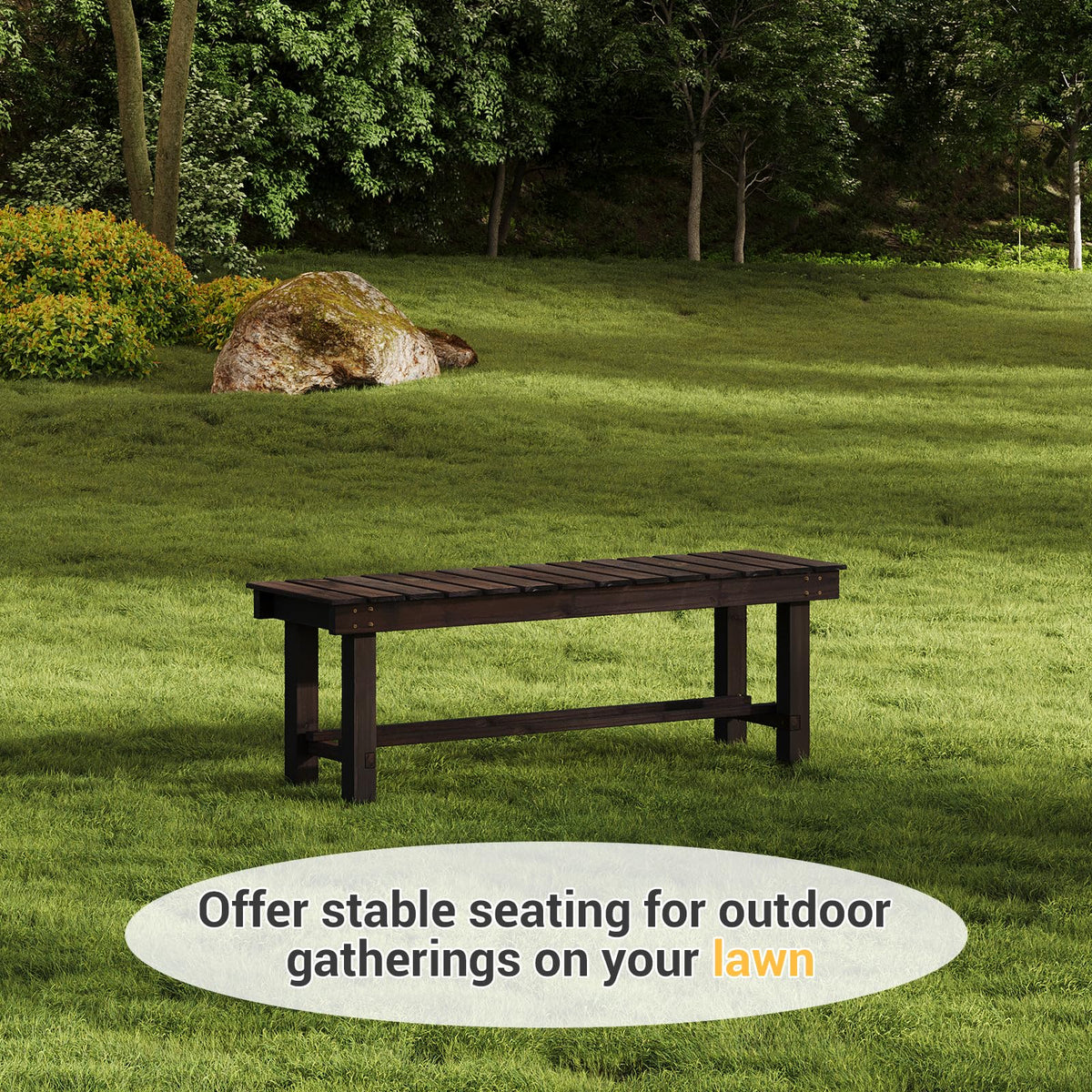 Backless Fir Wood Garden Bench