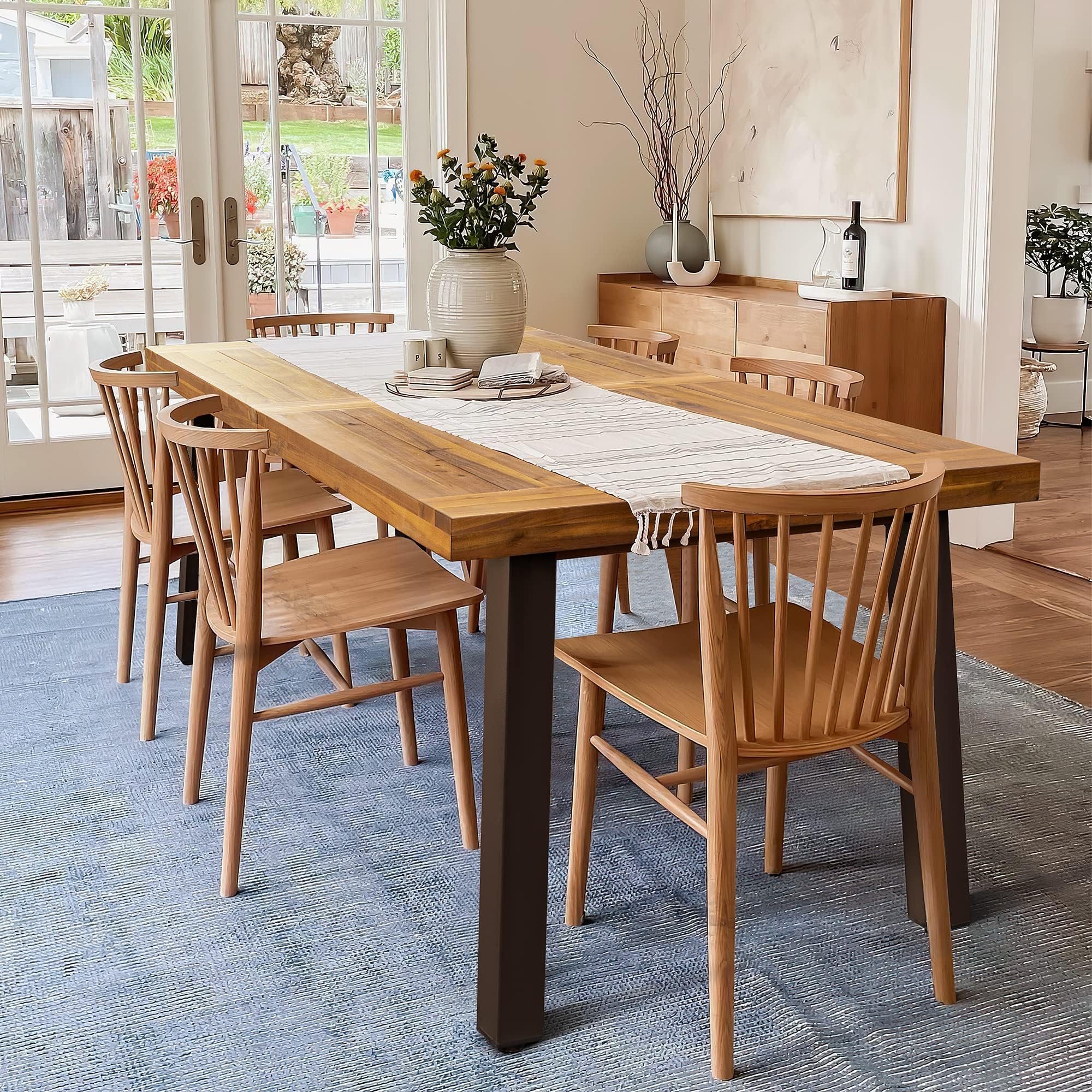 Acacia Wood Dining Table for 6