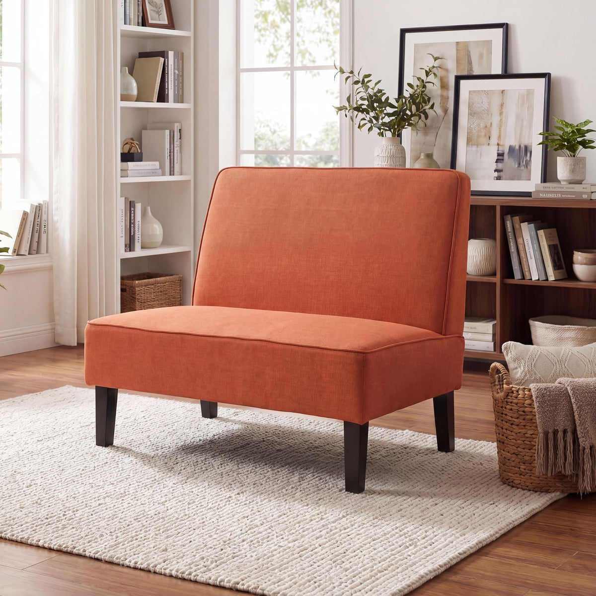 Armless Linen Loveseat