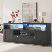 57" TV Stand with LED Lights & Charging Station