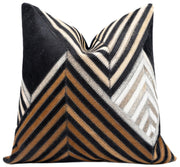 Cowhide Leather Patchwork Throw Pillows