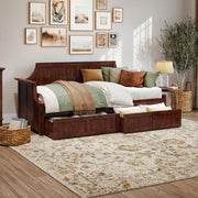 AFI, Cambridge Twin Wood Daybed with 2 Storage Drawers, Walnut