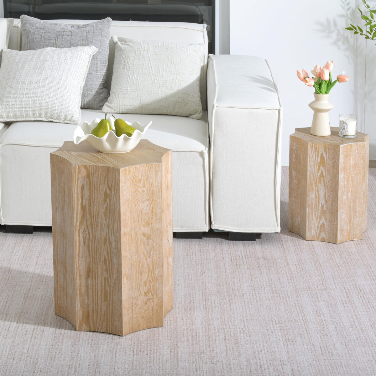 Nesting Coffee Table Set of 2,Nesting Tables for Living Room,Fully Assembly