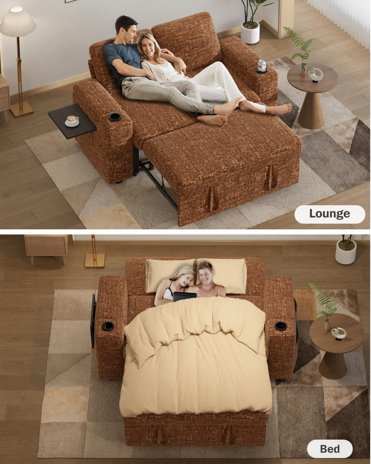 Chenille Sleeper Loveseat