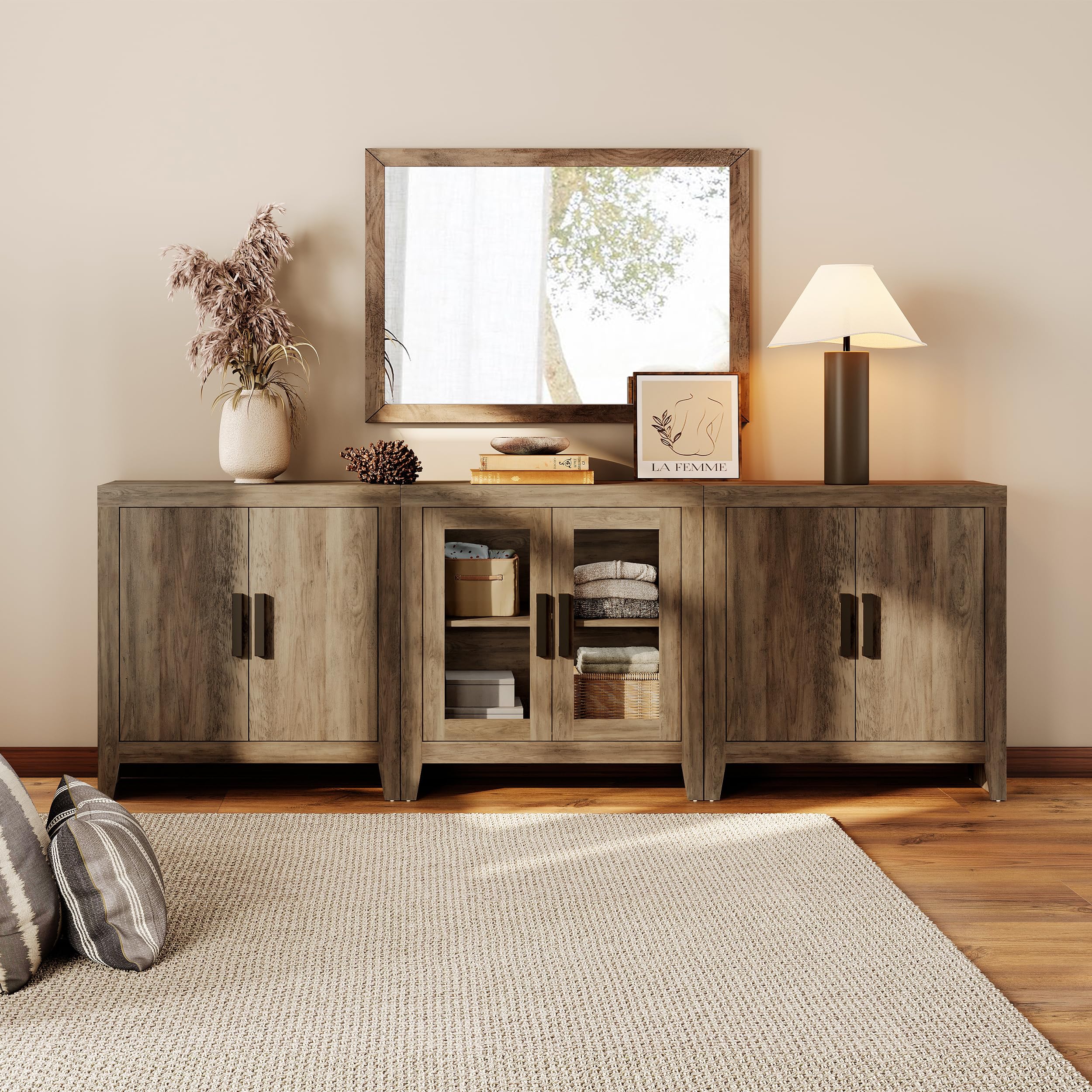 3-Piece Modular Farmhouse TV Stand