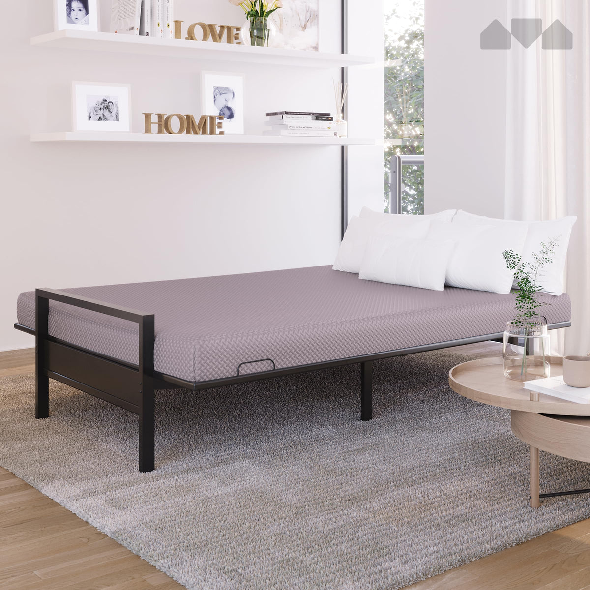 Milliard Memory Foam Futon Mattress – Full Size (Frame Not Included) (Grey)