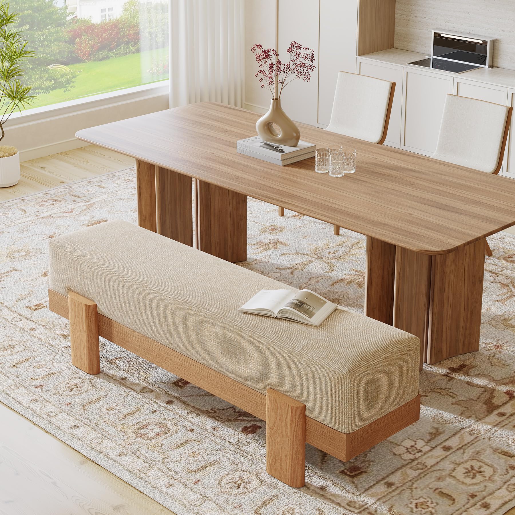 55-Inch Upholstered Dining Bench