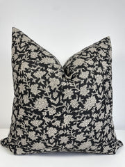 Hand-Block-Printed Linen Pillow Cover