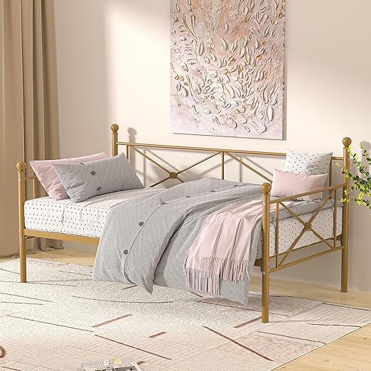 Twin Metal Daybed Frame with Headboard