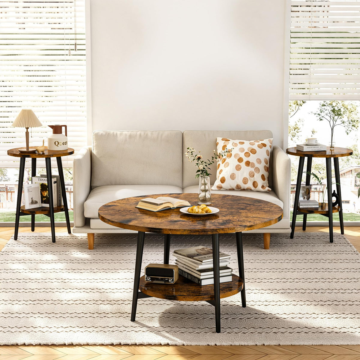 AWQM Coffee Table, Coffee Table Set of 3, Coffee Tables for Living Room