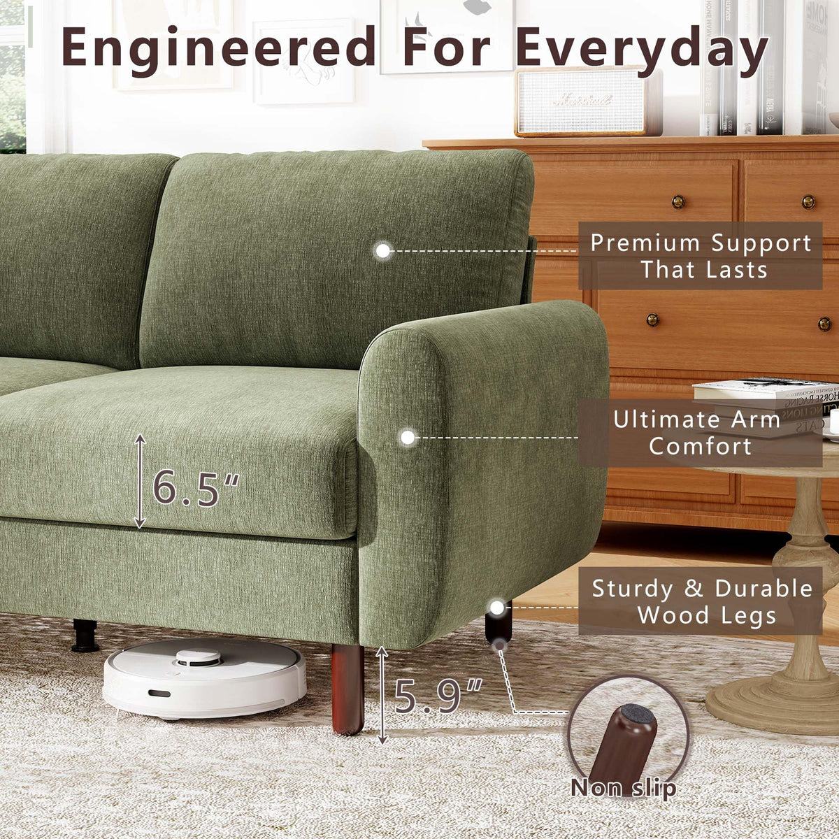 Chenille Loveseat Sofa