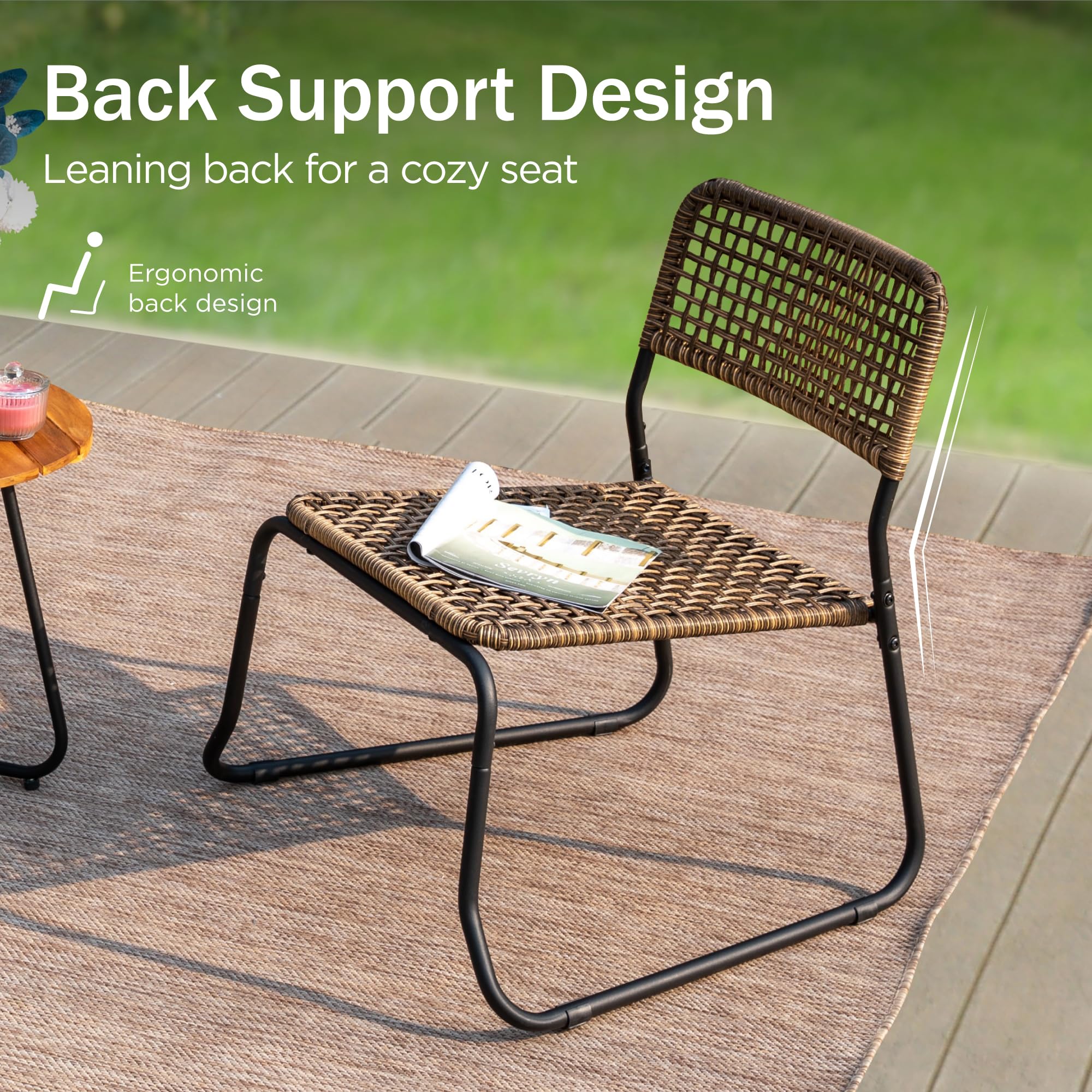 3-Piece Outdoor Wicker Bistro Set