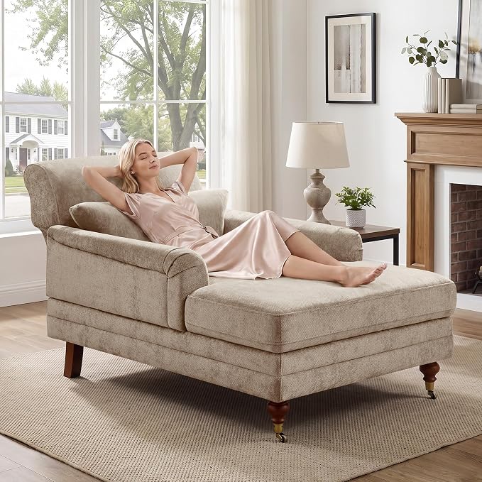 Adjustable Chenille Chaise Lounge