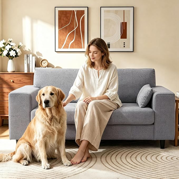 Linen Loveseat Sofa
