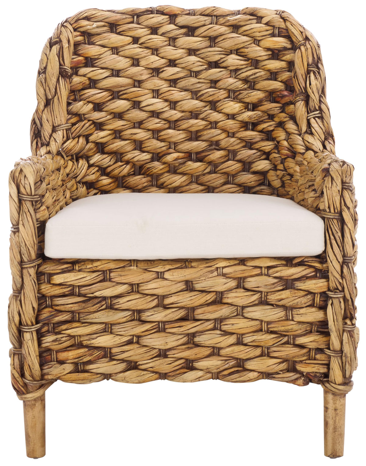 SAFAVIEH Purrl Hyacinth Wood Accent Chair, 25.59" White/Brown Wash ACH6533B